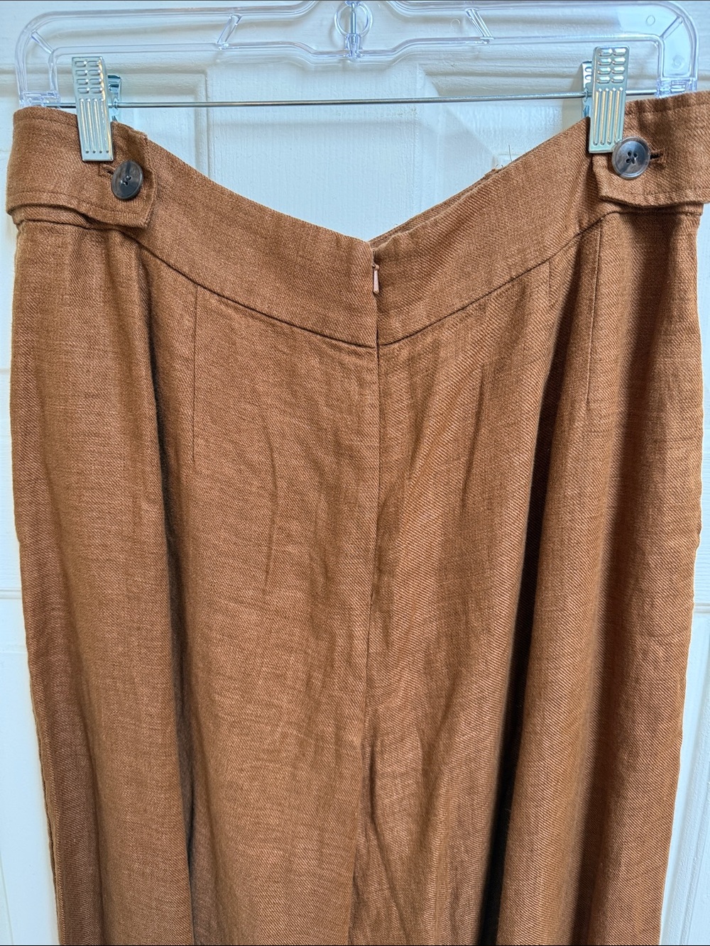 New With Tags Banana Republic Brown 100% Linen High Rise Wide Leg Pants 12 Long - Picture 4 of 8